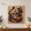Festliche Kunst mit Kunstperlen für die Heimdekoration 2 Stück Halloween-Kunst, Geist Kürbis Hexe Krähe Malerei DIY Entspannendes Bastelset, 3D Schädel Basteln