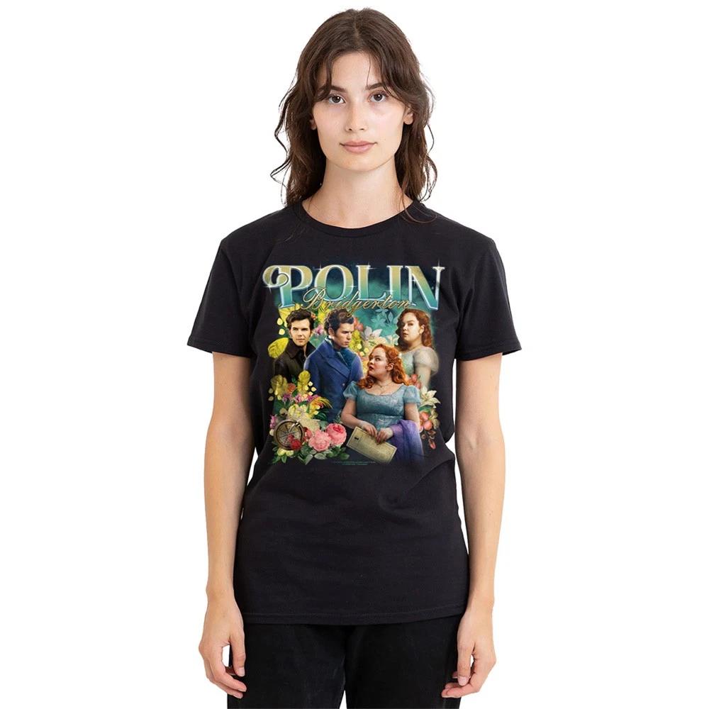 Bridgerton - Polin Bridgerton Vintage Womens 100% Cotton T-shirt Mens Tees Top S-2XL, Black XL
