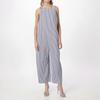 Women's Casual Fashion Pocket Tie Sleeveless Striped Jumpsuit