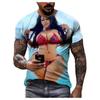 Summer Creative Sexy Beauty 3d Printed T-shirt Fashion Men's Oversized Crew Neck Casual Short-sleeved Shirt