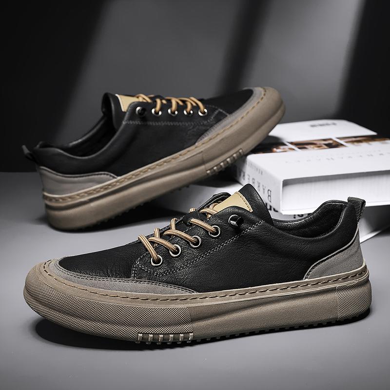 Fashion Minimalist Casual Leather Shoes for Men Lightweight Male Walking Sneakers Versatile Tenis Masculino Classic Skateboard Footwear