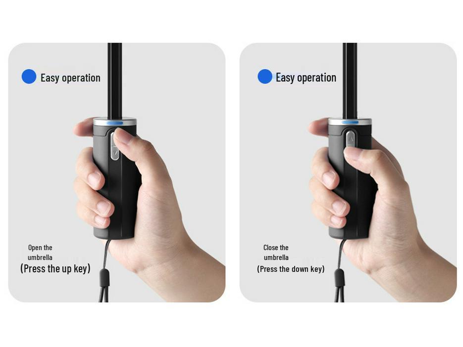 SmartTech Dual-Use Electric Umbrella: Automatic Open/Close, Reverse Sun/Rain Protection, Reflective Strip, Custom Gift Option.