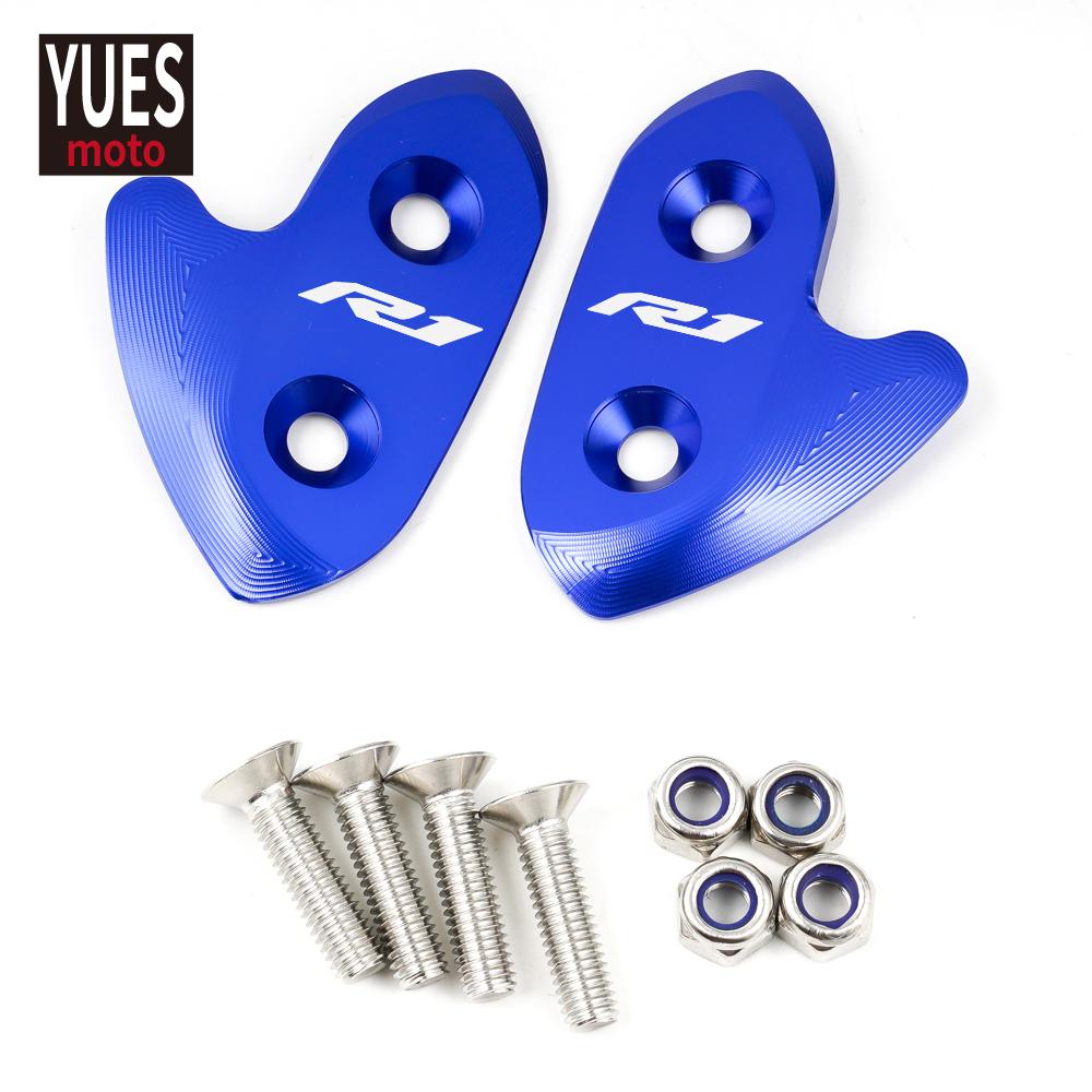 Moto Accessories Mirror Hole Cover Windscreen Driven Mirror Eliminators Cap For YAMAHA R1 R1M YZF R1 2015 2016 2017