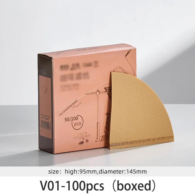 Gianxi Coffee Filtration Paper Drip 01 02 Espresso Natural 1-4 Cups Barista Mocha Pot Cone-Shape Bag For Coffee Accessories