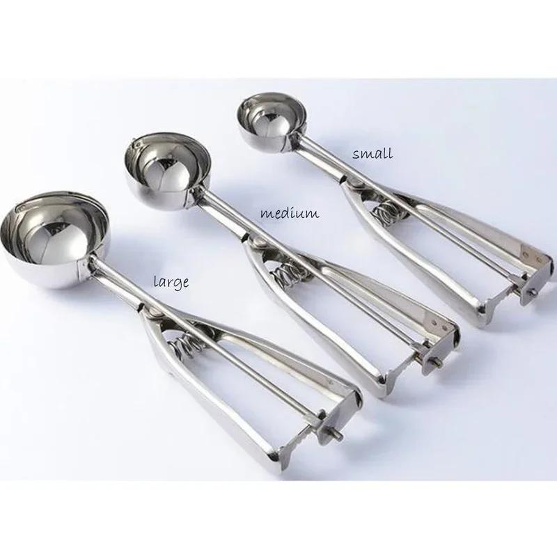 New Stainless Steel Ice Cream Scoop Potato Ball Spoon Handmade Ice Cube Mold Easy Demoulding Kitchen Accessories Ice Trays Mold