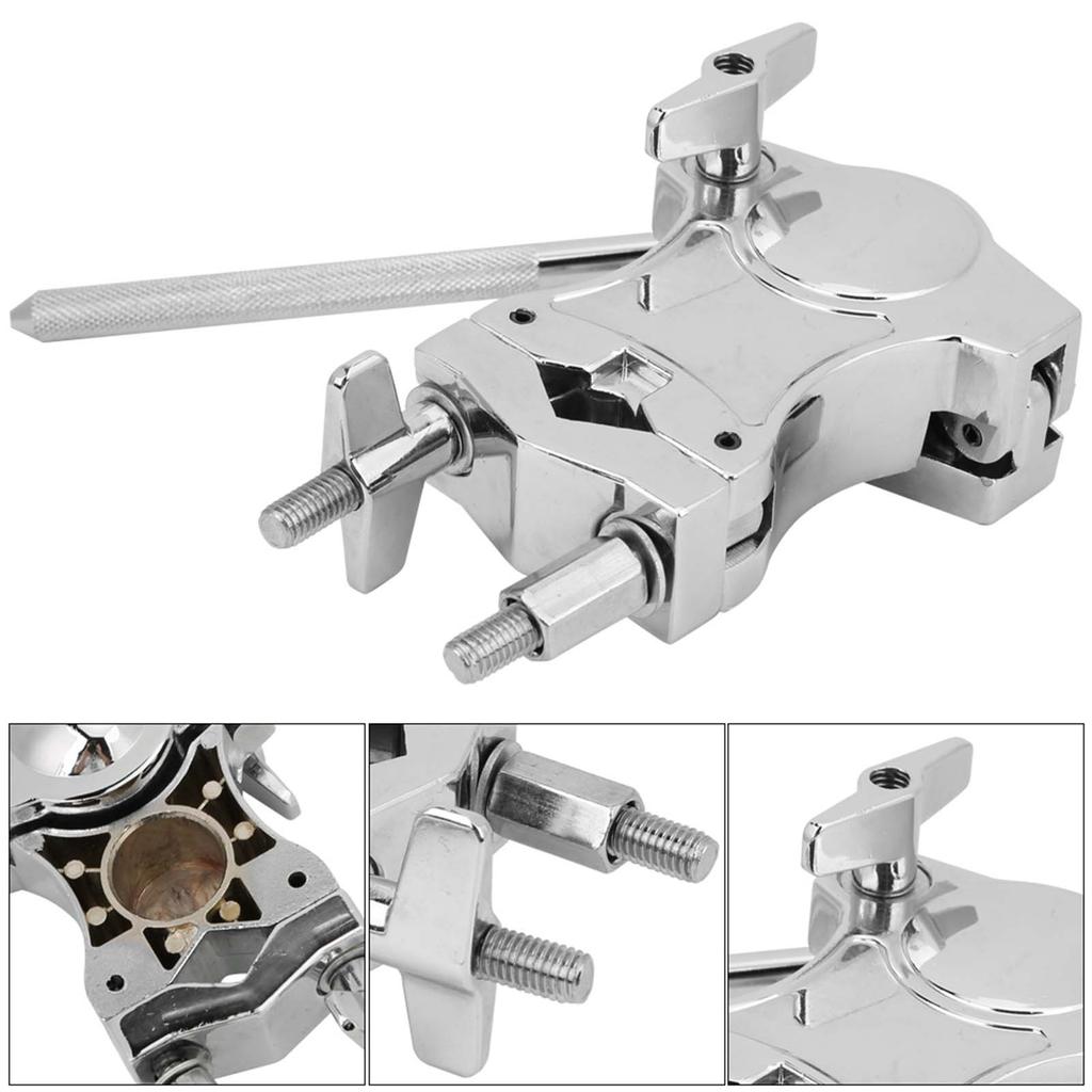 Drum Clamp Zinc Alloy Cowbell Holder Drum Stand Extension Clip Connecting Bracket Clamp
