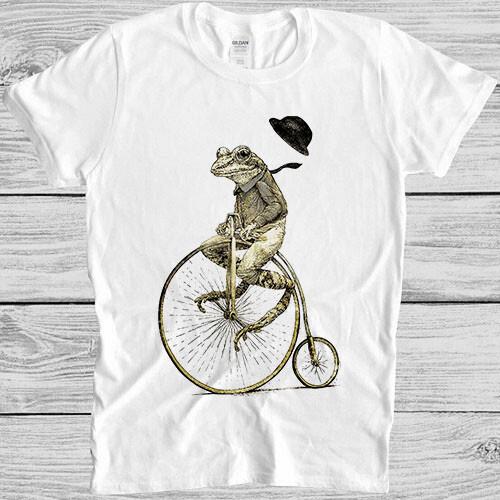 Cycling Frog The Penny Fart Funny Meme Retro Vintage Gift Funny Tee T Shirt 7080 S
