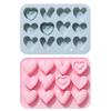 Cake Mold 12-Cavity Heat-resistant Non-stick Good Toughness Quick to Demold 6 Heart