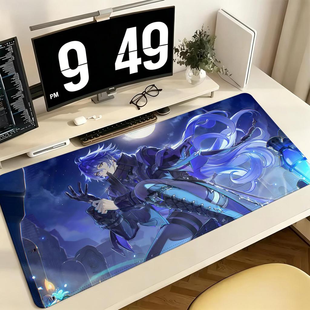Genshin Impact Flins Pro ESports Xxl Gaming Mousepad Extra Large NonSlip Stitched Edge Keyboard Laptop Desk Mat For Pc Gamer