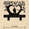 Romantic Love Tree Welcome Metal Wall Art Elegant Iron Sculpture Couple Wedding Valentine Gift Living Room Indoor Decor