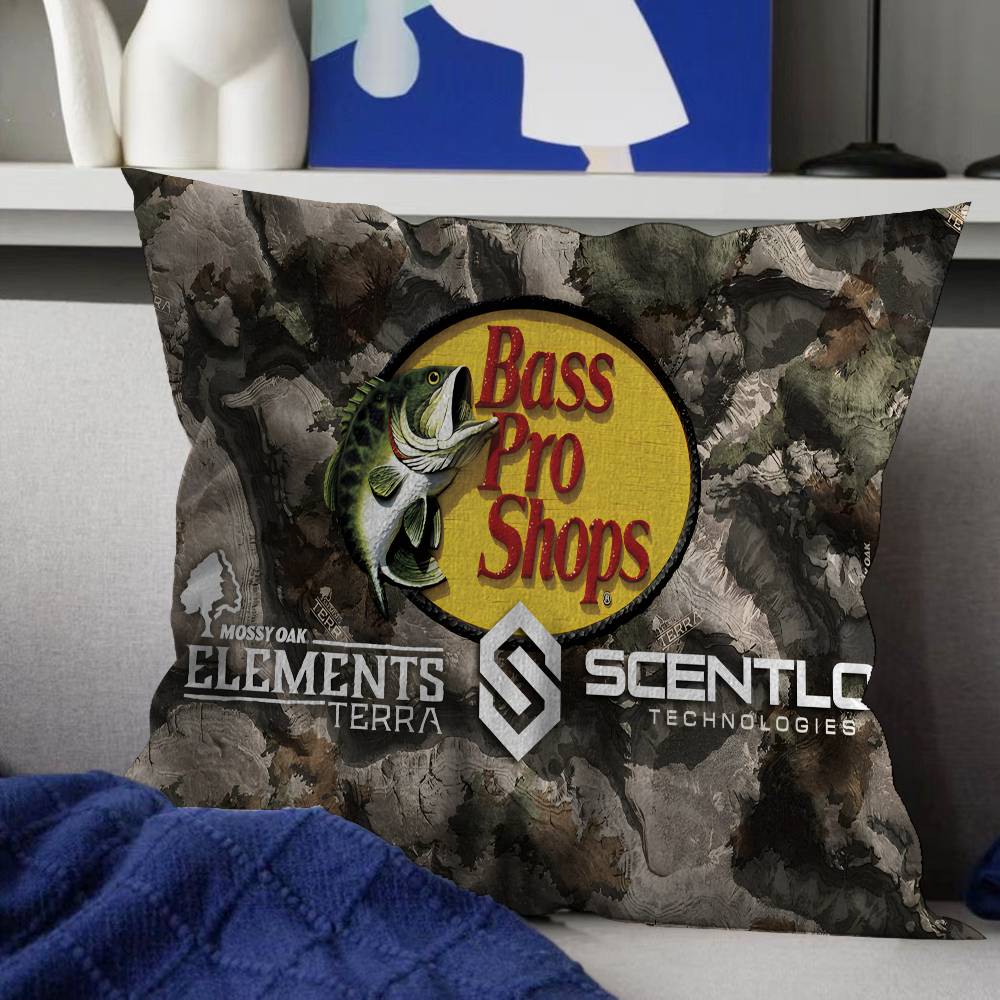 Fishing Brand BassProshops Cushion Cover Decorative Pillow Sofa Home Decor Case Pillow Cases