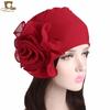 Side Large Flower Elastic Headscarf Hat Women's Fashion Hat Chemotherapy Hat TJM Breathable Side Flower Elastic Breathable