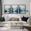 Blue Mountains Wall Art Set of 3 Misty Landscape Prints Minimalist Nature Posters Canvas Poster Prints Home Bedroom Room Decor
