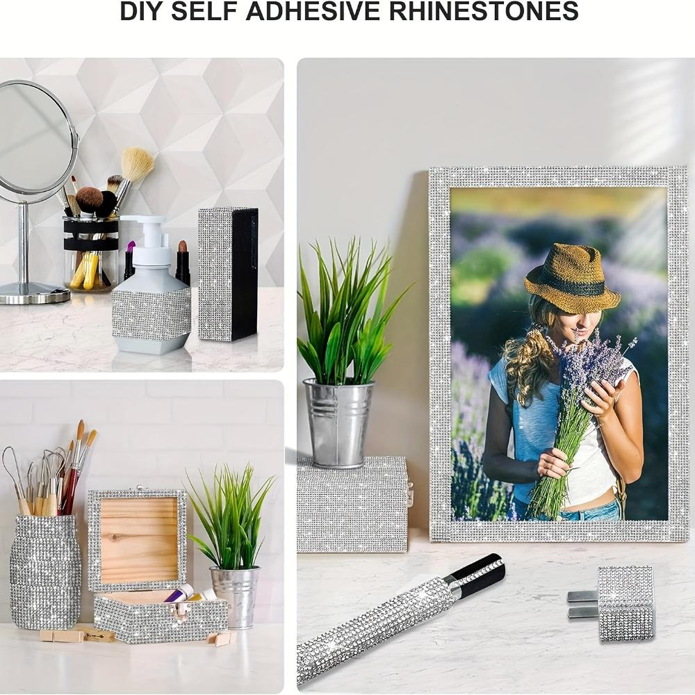 Samoprzylepna taśma z błyszczących pasków z cyrkonii, taśma do ręcznie robionej biżuterii DIY, odpowiednia na przyjęcia weselne, dekoracja szkła samochodowego/telefonicznego