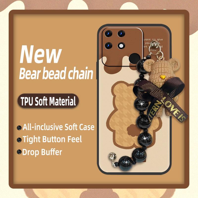 Anti-knock Cute Phone Case For OPPO Realme Narzo 50A Silicone Black Pearl Pendant Dirt-resistant Skin-friendly Feel