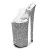 Fashion Fashion Models Transparent Sexy Slippers 2024 Summer New Women Sequins Platform High Heels Shoes 26CM Stilettos Sandals Ladies