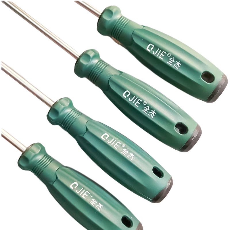 Quan Jie Magnetic Screwdriver Set: Phillips & Flathead, High Hardness, Ideal for Home Use.