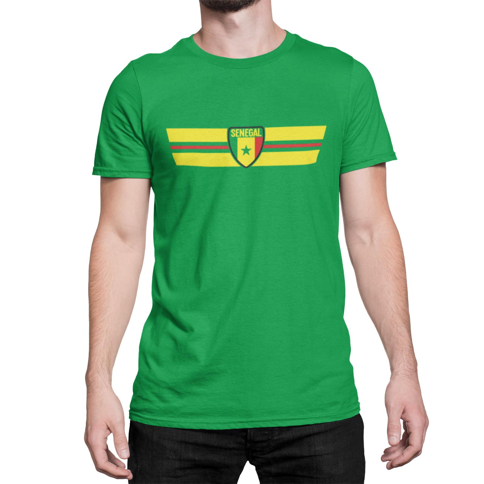SENEGAL Football Mens  T-Shirt Mens Womens Tees Top Africa  World Cup Strip Africa Flag 2024 3XL