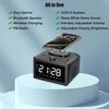 Alarm Clock for Bedroom, Digital Clock FM Radio with 15W Wireless Charging, 10W Loud Stereo Bluetooth Speaker with AUX TF USB Input, 6 Sleep White