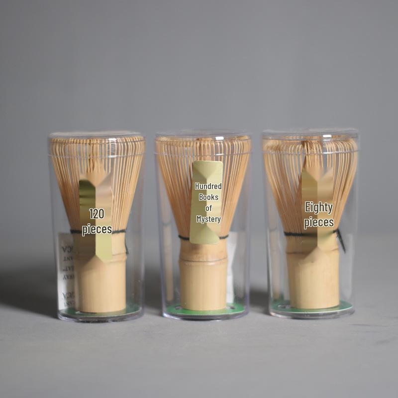 Set con Frusta Matcha in Bambù a Ottanta Punte con Manico Lungo e Paletta