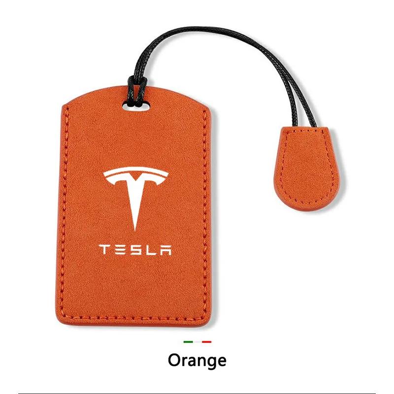 Car Sticker 2025 Hot Suede Car NFC Card Key Case Cover Key Shell Holder Protector Bag For Tesla Model 3 Model Y 2020 Keychain Ca