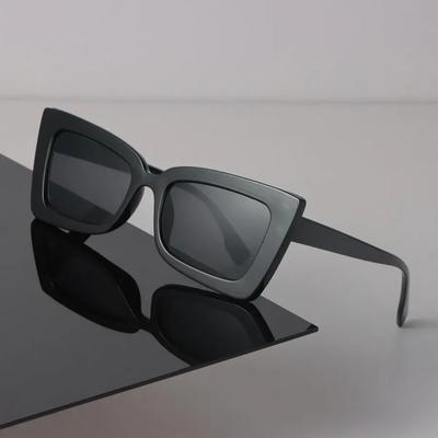 Lunettes de soleil carrées rétro Femmes Hommes Lunettes de soleil vintage Mode Noir Dames