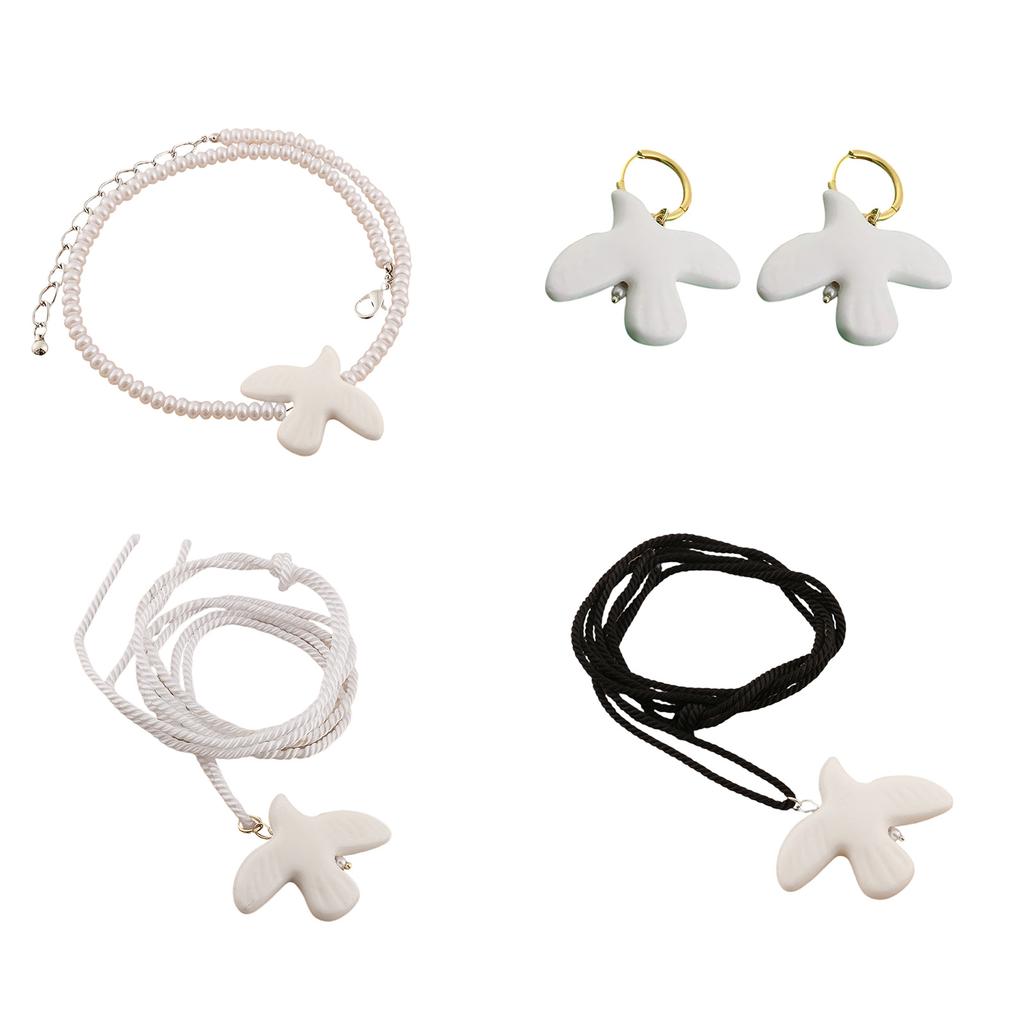 White Dove Necklace Women Jewelry Present Beads Necklace Perfect for Work School Various Occasions Enhancing Any Outfit