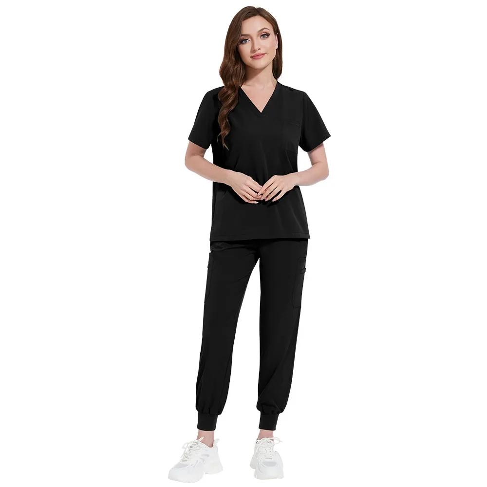 Quick-Dry Stretch Fabric Medical Uniform Women Scrub Nursing Set Doctor Nurse Outfit Pediatric Surgery Uniform Nurse Accessories