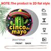2D Flat, 1pc Cinco De Mayo Round Aluminum Sign, Holiday Spirit Metal Sign - Festive Celebrations Rustic Metal Wall Art, Cactus Character for Party
