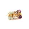35mm Handmade Wrapped Wire Agate Amethyst Bone Necklace with Natural Crystal Stones (N729)