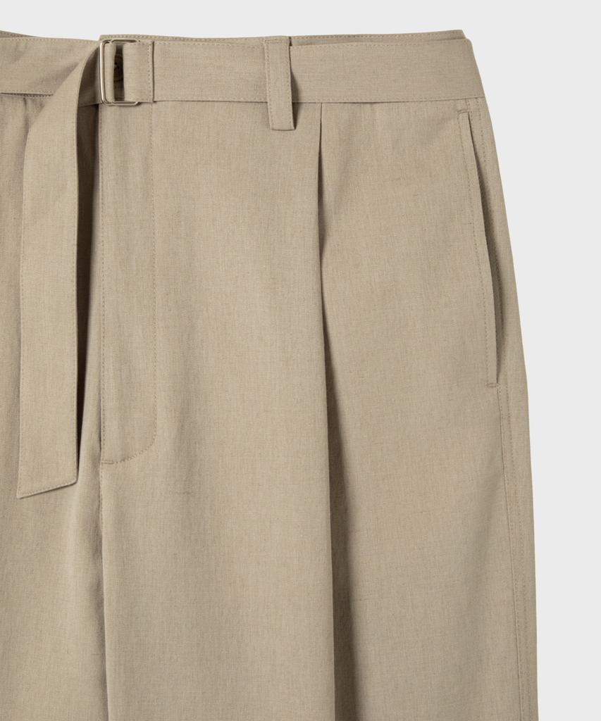 NONBLANK Linen Blend Belted Wide Pants_Beige