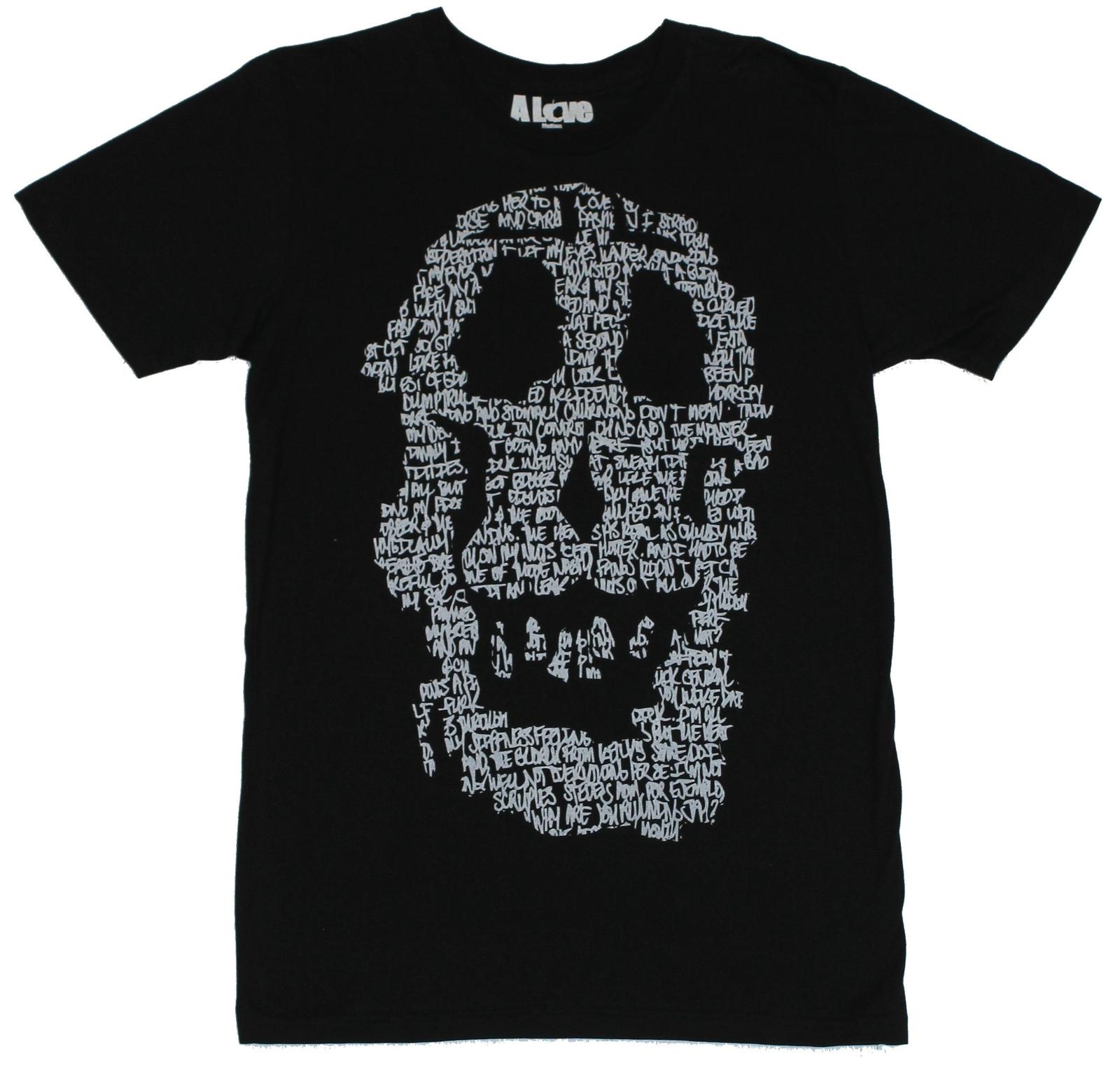 A Love Mens T-shirt Word Skull Scribble Pic [Apparel] M