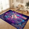 Music Theme Soft Crystal Velvet Rug Custom Name & Text Print Non Slip Floor Rug for Bedroom Living Room