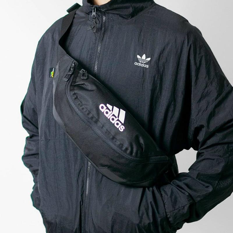 Adidas Recycled Material Polyester Gym Bag, Fanny Pack Regular Unisex Black Adidas H64743