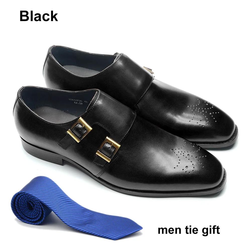 

Italian Style Luxury Genuine Leather Monk Strap Men s Formal Shoes Double Buckles Brogue Pointy Toe Business Office Dress Shoes 46