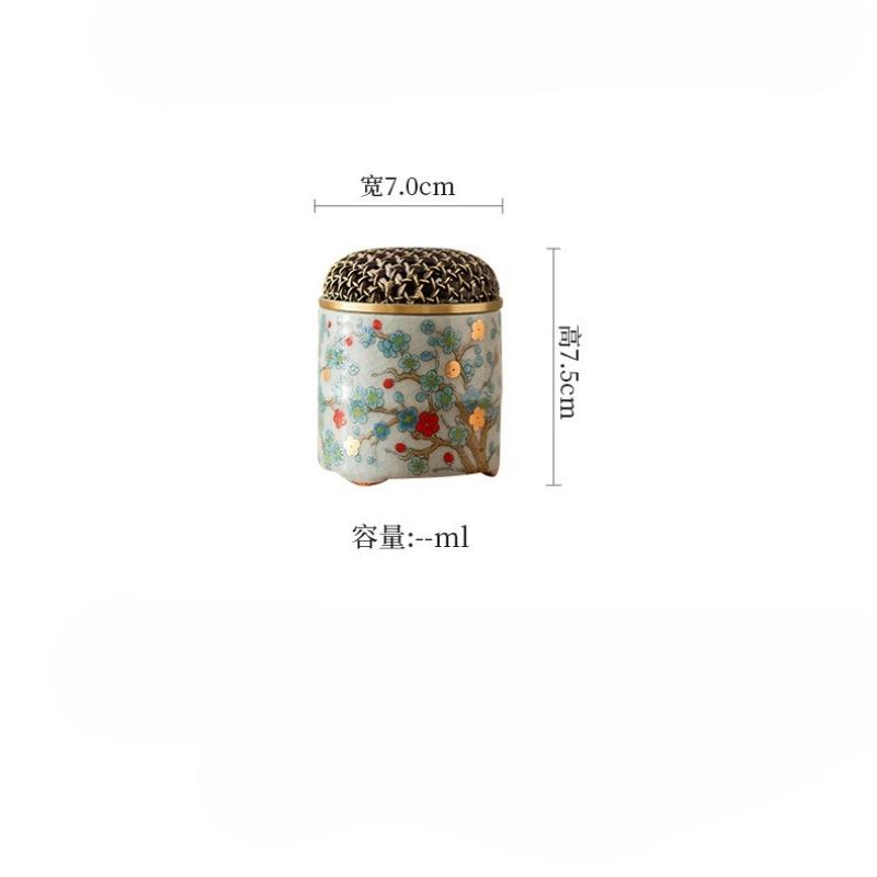 Retro Ru Kiln Ceramic Incense Burner Small Household Indoor  Tea Ceremony Incense, Agarwood and Sandalwood Aroma Diffuser Tools