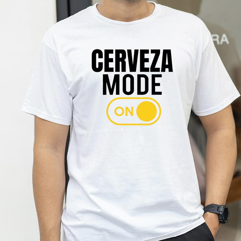 Fashion Casual Tshirt CERVEZA MODE ON Print Men Tshirts Trendy Tee Top Clothes for Summer Drinking Beer T Shirt Fashion Tops
