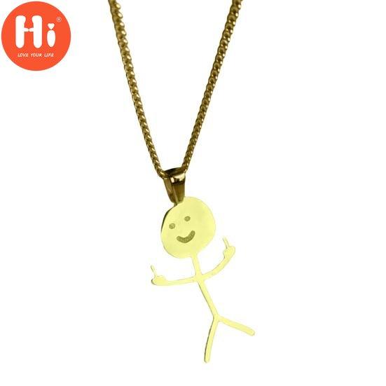 Dobrý den, skvělý stylový unisex dámský obojek Funny doodle náhrdelník pro muže s přívěskem klíční řetízek pro klub