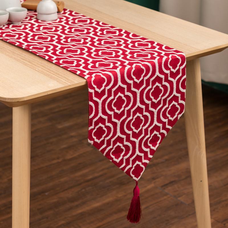 Bandeira de mesa de algodão leproso jacquard vento marroquino lenço de cauda de cama armário de sapatos de tv capa de mesa de cabeceira pano decoração de casa bandeira de mesa