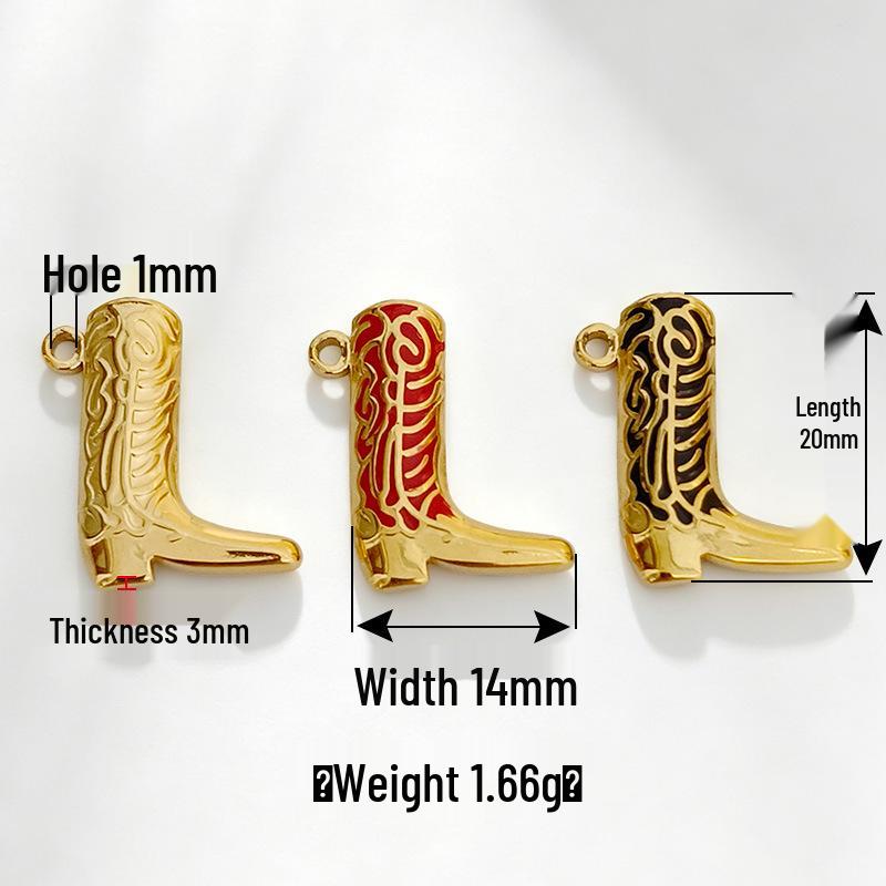 18K Gold-Plated Stainless Steel Shoe Pendant Charms for DIY Bracelets & Necklaces