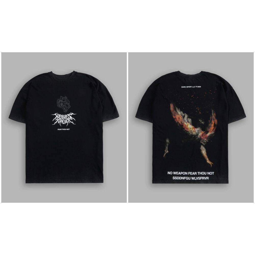 2026 Wolf Head New Short Sleeve Mens And Womens American Sports Fitness Leisure Loose Printed Round Neck Cotton T Shirt