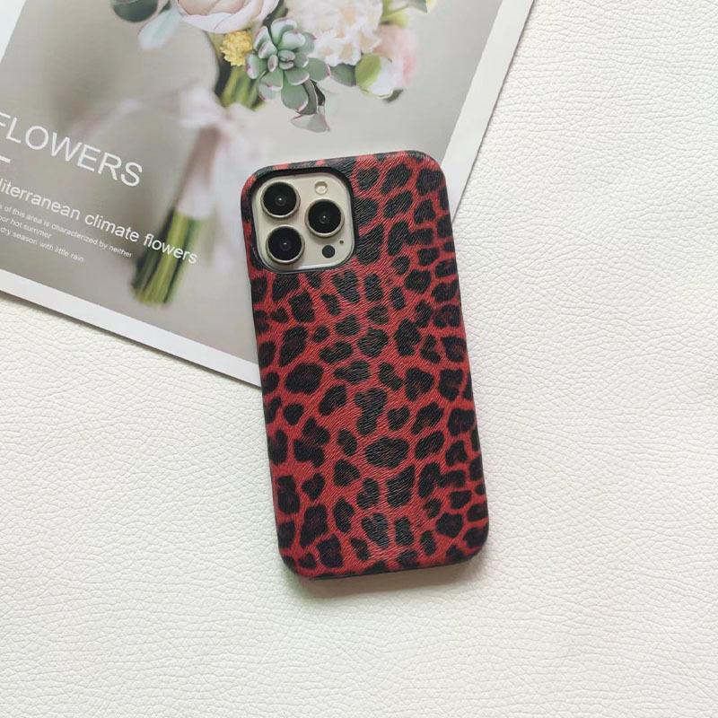 For Apple iPhone 7 To iPhone 16E 16 Pro Max Lady Leopard Print Fashion Half Pack PU Leather Phone Case Cover