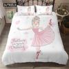 Ballet Dancing Girl Duvet Cover Set Cartoon Ballerinas Girl Bedding Set for Kids Teens Microfiber Double Queen King Quilt Cover