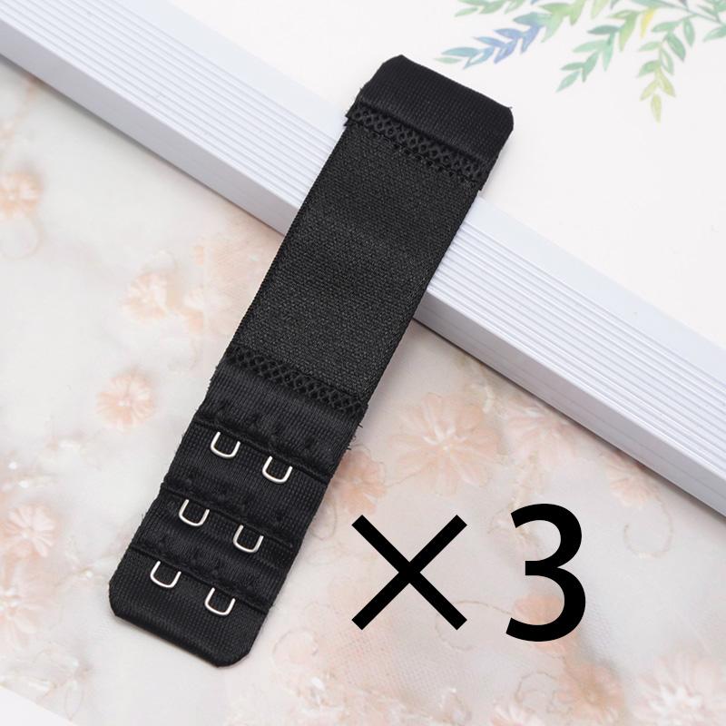 3pcs 2 Hook Bra Extension Strap Extenders for Women Adjustable Belt Buckle Nylon Elastic Bra Extension Strap Hook Clip Expander