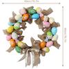 15.7 Easter Wreath, Vintage Easter Wreath with Multi Colored Pastel Eggs Burlap Bowknot, Easter Wreath for Front Door and Wall Decoration,