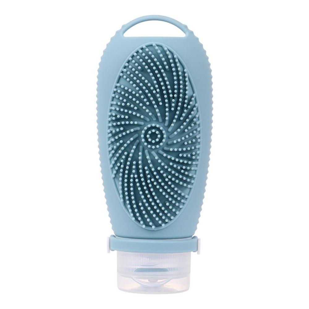 

2 in 1 Shower Brush Bottle 100ml Toiletry Containers Portable Travel Refillable Bottles синій