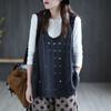 Women's Plus-Size Hollow-Out Knitted Gilet Vest Loose Outer-Wear Casual Sleeveless Cardigan for Spring and Summer