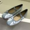 Fashion IPPEUM Women Ballet Flats Round Toe Bow 2025 New Purple Mary Janes Shoes