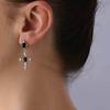 Cross Stud Earrings Design Niche High-End Earrings Personality Cool Dark Zircon Earrings Women