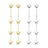 Fashion Glossy Five Pointed Star Long Tassel Earrings For Women Temperament Sweet Exaggerated Dangle Earrings Jewelry